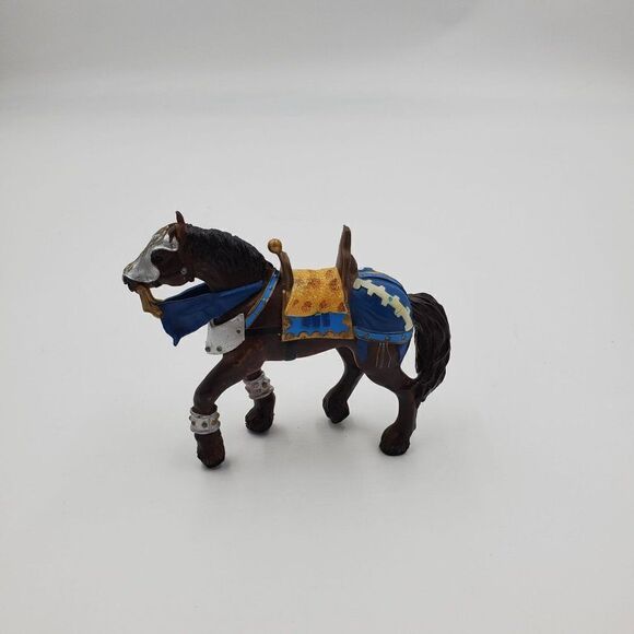 Papo War Horse Figure Blue 5" 2006 - Picture 1 of 7